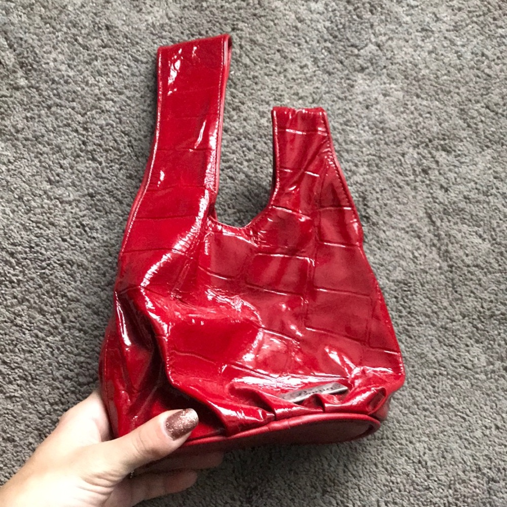 Bonino red leather wristlet